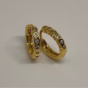 Sterling Silver Gold Huggie Earrings